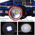 LED boleh dicas semula Headlamp Tinggi Zoom Obor Ketua